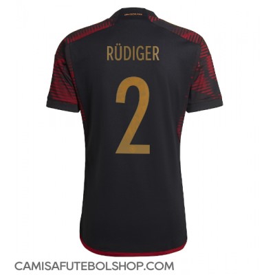 Camisa de time de futebol Alemanha Antonio Rudiger #2 Replicas 2º Equipamento Mundo 2022 Manga Curta